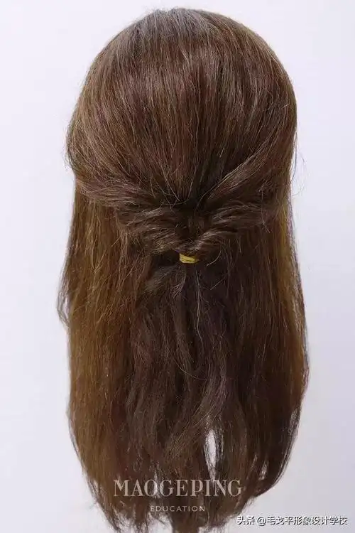 长卷发半扎怎么扎简单大气好看 太美美美美美美美美了(10)