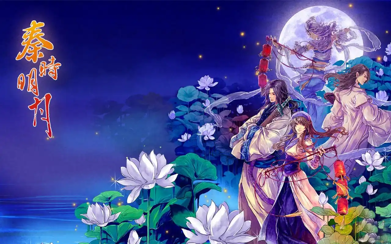 唯美古风手绘人物高清电脑桌面壁纸图片