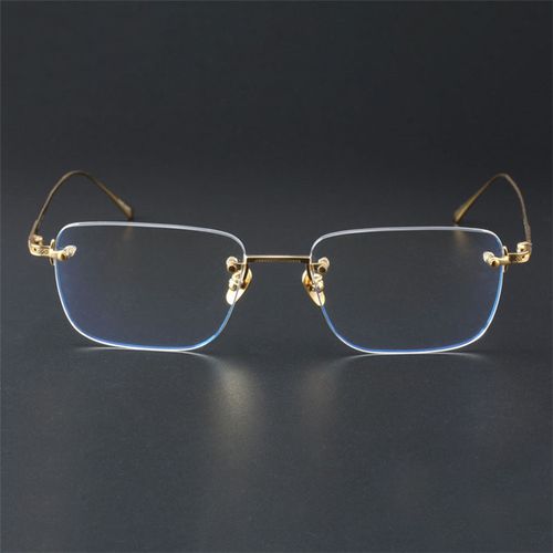 无框近视眼睛金丝眼镜架近视眼框男超轻轻纯男款眼镜架