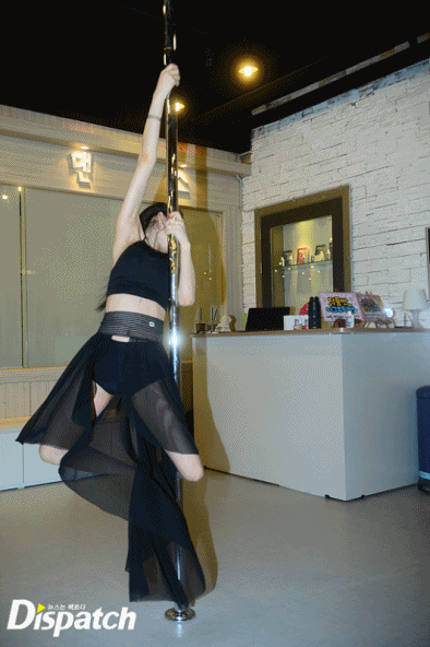 20170919明星tara智妍练习钢管舞动作超美展前凸后翘好身材