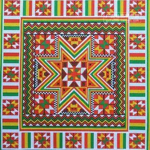 瑶族特色绣片《八角花》民族特色刺绣花织带民族服装装饰辅料面料