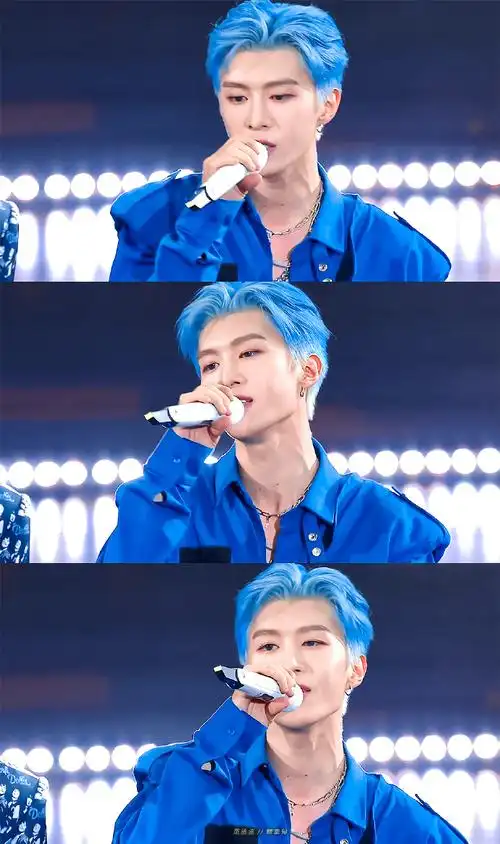 范丞丞克莱因蓝工装造型##范丞丞missedtexts舞台