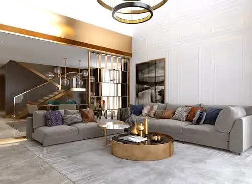 现代轻奢风别墅装修设计效果图