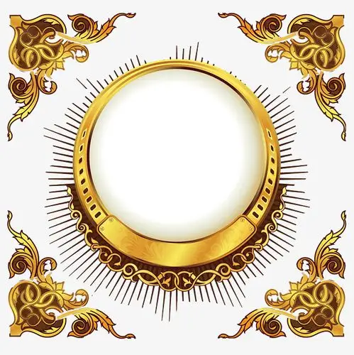 金色复古边框标题元素