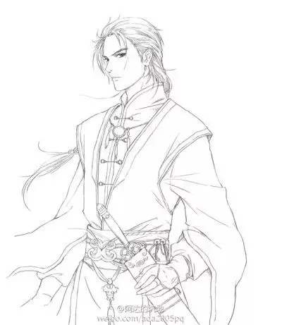 古风q版男线稿