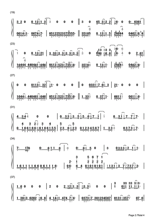 you ten sharp 钢琴谱 双手数字 简谱.pdf