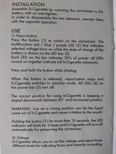 英文说明书,求翻译,电子烟的,在线等