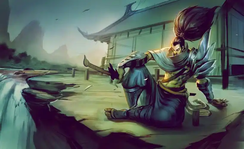 lol:英雄联盟亚索原画过程图,作者是国人画师潘诚伟