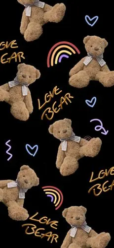 黑色壁纸~可爱熊熊