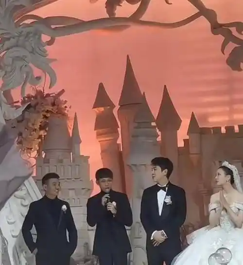 杨紫大学同学结婚,张一山担任伴郎,戴眼镜颜值封印不抢新郎风头_友谊