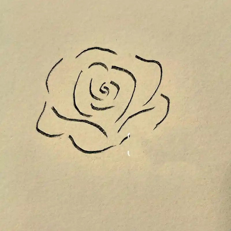 玫瑰花简笔画 "玫瑰近海,海近黄昏,玫瑰敬黄昏,黄昏烬玫瑰"