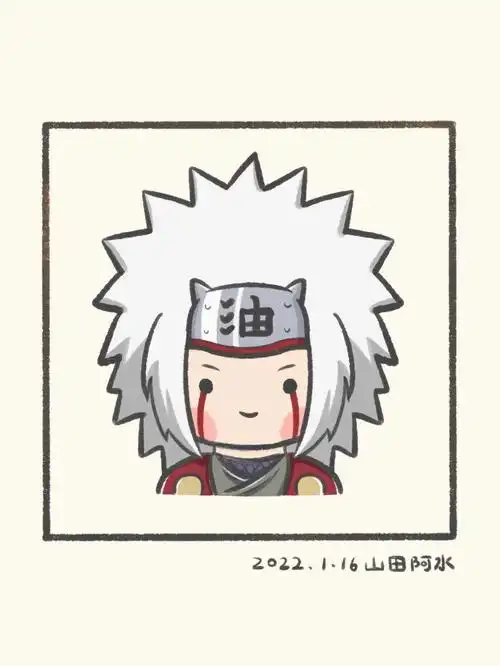 每日一画简笔画自来也附过程