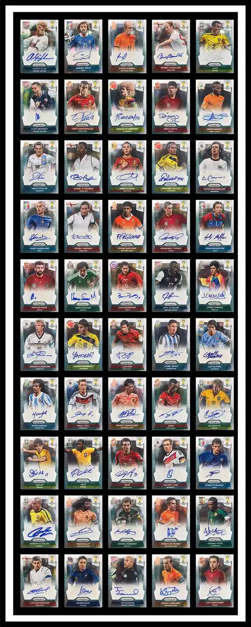 2014年足球世界杯50名足球巨星签字球星卡大全套