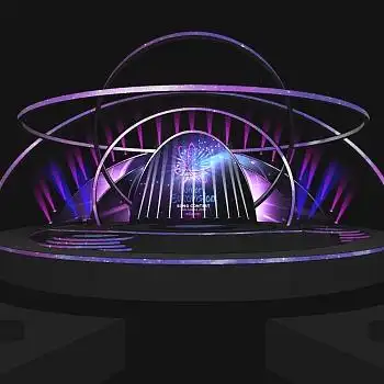 现代圆环形舞台草图大师模型,舞台skb模型分享