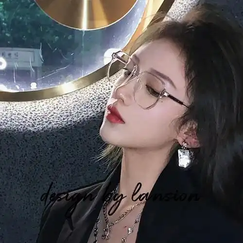 超轻雅痞透明色素颜近视镜斯文禁欲系镜框眼镜女方形防蓝光平光镜