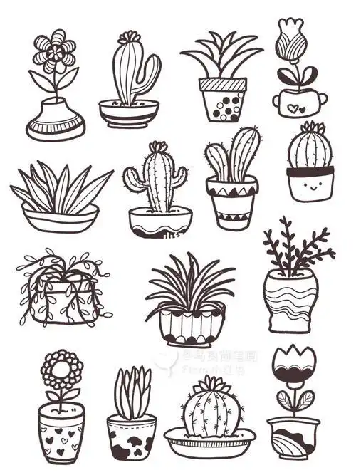 手抄报盆栽的简笔画 简笔画图片大全-蒲城教育文学网