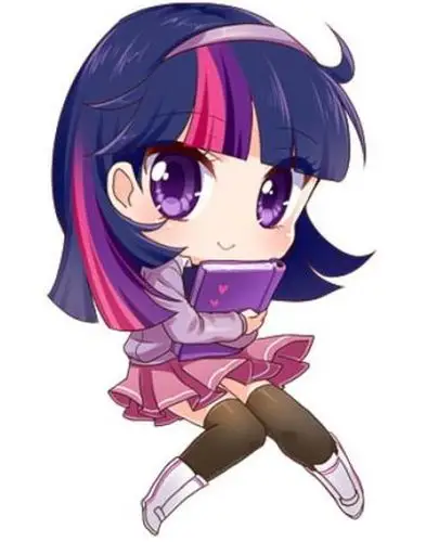 第三个:q版小时候的紫悦是一只呆萌的小马驹,波浪卷的毛发和o字型的