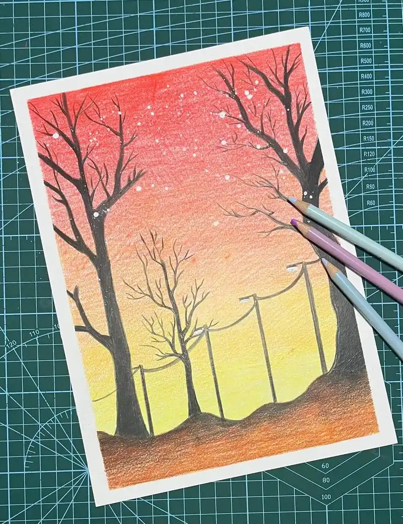 超级简单有手就会#画画 #彩铅 #风 - 抖音