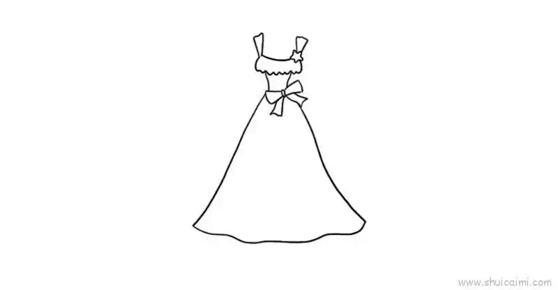 晚礼服儿童画怎么画 晚礼服简笔画图片