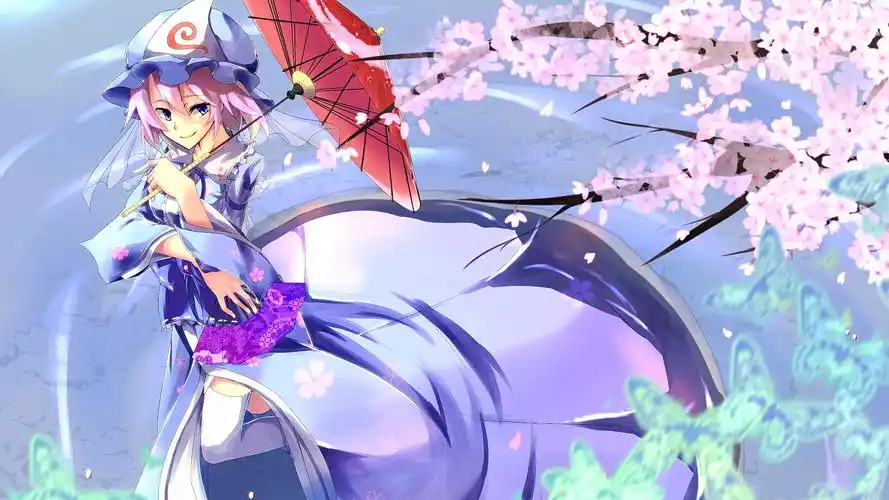 人物,短发,粉色的头发,蓝眼睛,看着你,动漫,动漫女孩,服装,日本服装