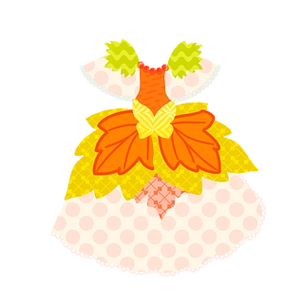 手绘卡通可爱粉色波点公主裙免抠图案