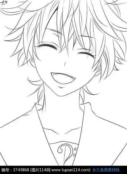 简笔画 卡通 漫画 手绘 素描 头像 线稿动漫人物简笔画男生卡通人物简