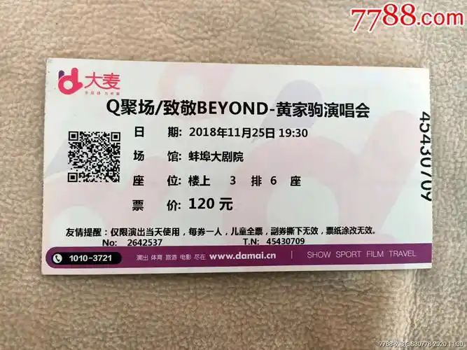 大麦致敬beyond-黄家驹演唱会蚌埠大剧院_晚会/演出门票_精品烟标