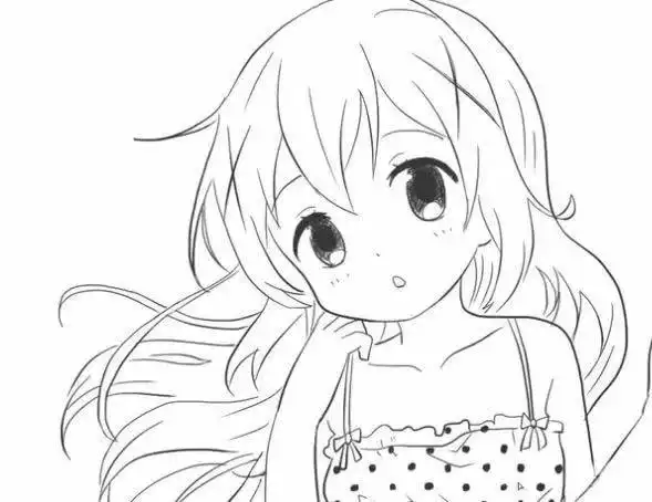 动漫少女简笔画绘画教程卡通女孩简笔画画法步骤图解