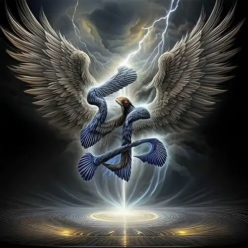 300多张抖音直播同款雷电大鹏展翅头像定制素材ai艺术字姓氏设计