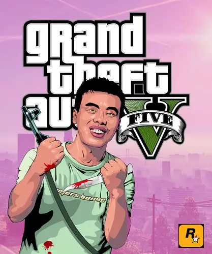 拿同学照片开玩笑改的gta5海报笑死我了