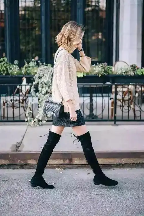 我冬天不穿秋裤的勇气都是这双过膝靴给的