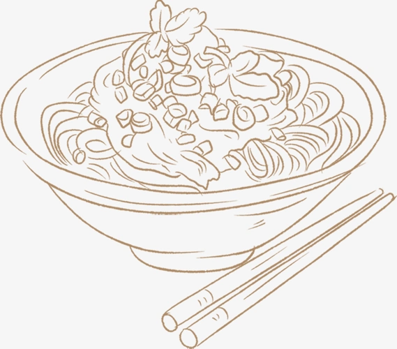 素描面条png