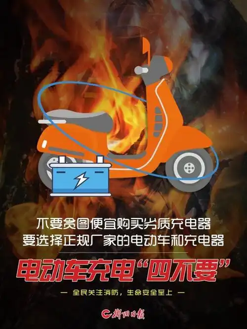 海报电动车充电四不要