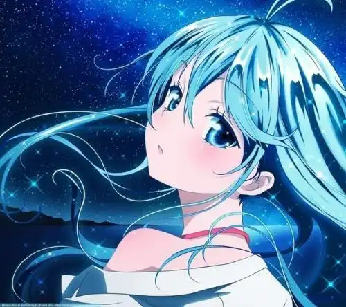 冰蓝色头发二次元男生