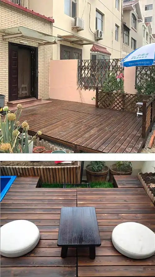 定制户外防腐木地板露台花园庭院地台碳化防水平台阳台室外台阶 长90