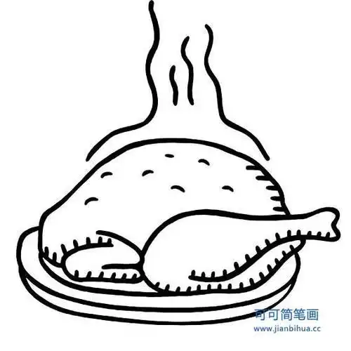 圣诞节吃的火鸡简笔画
