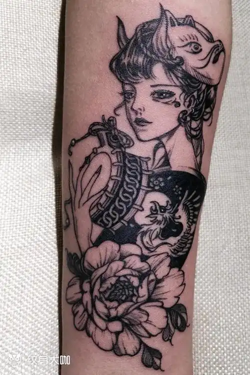 艺妓_纹身图案手稿图片_罗刹的纹身作品集