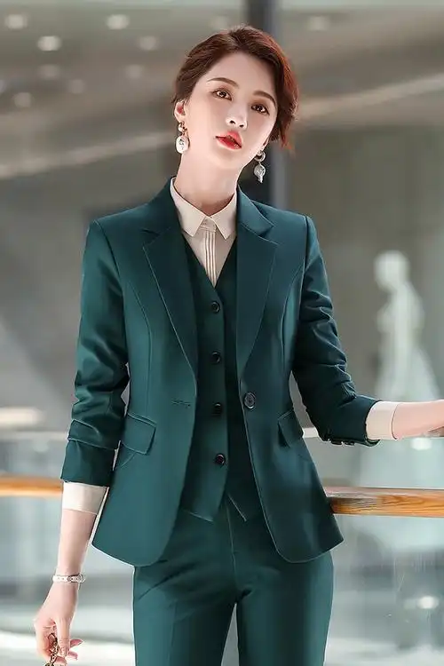 正装女套装2020秋冬季新款气质教资面试服经典一粒扣商务经理办公