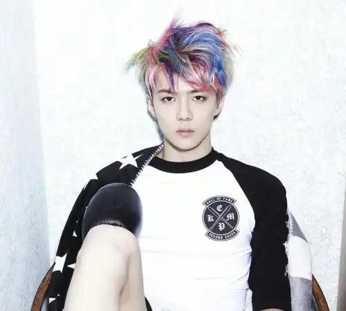 来几张exo世勋的图片!(彩虹头的) 2013年去快乐大本营.