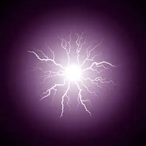 炫紫中心的紫色闪电照片