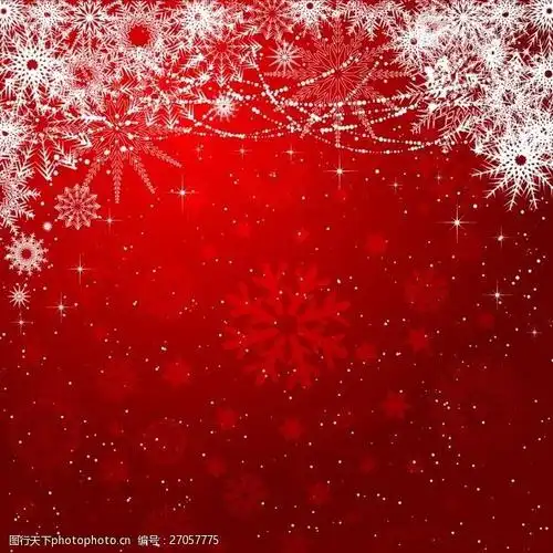 红色和白色的雪花背景