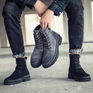 男士韩版军靴图片