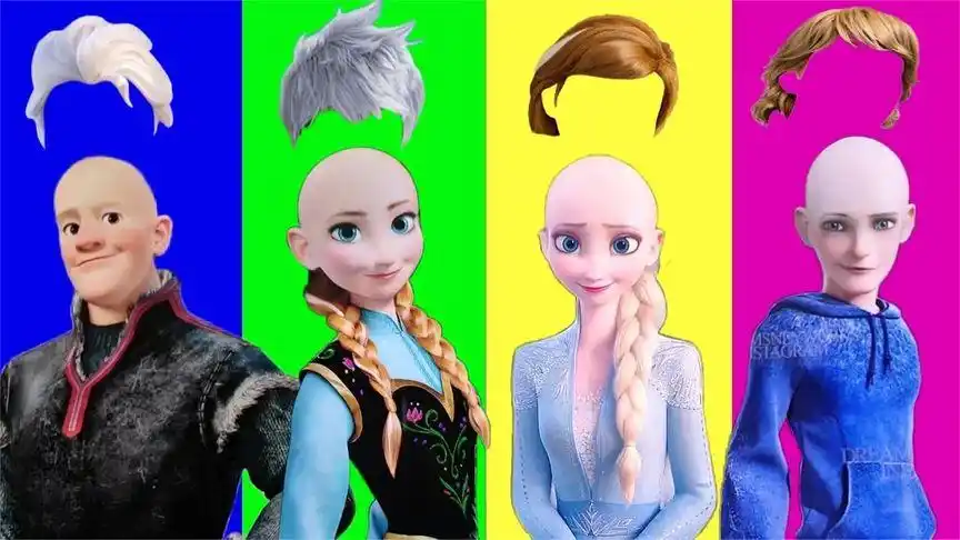 为公主和王子们匹配合适的发型,艾莎公主太美了,你能几次成功