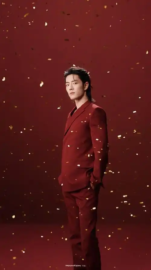 肖战##肖战平安喜乐##肖战红西装大背头