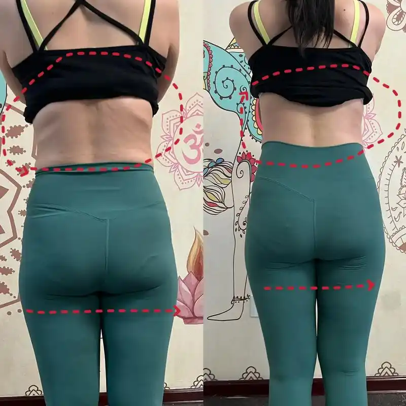 私教一对一 三节课产后前后对比图,画线处是有变化的地方哦, - 抖音