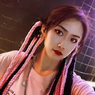 纤维假发条多辫双马尾辫王十五同款 黑色粉色大辫子脏辫编发接发辫