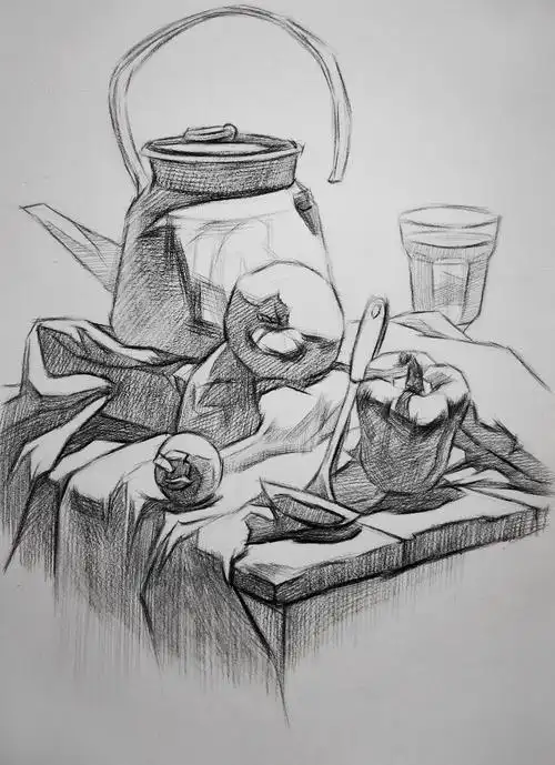 素描静物起稿|纯艺术|绘画|与世无争小洪峰_原创作品-站酷zcool