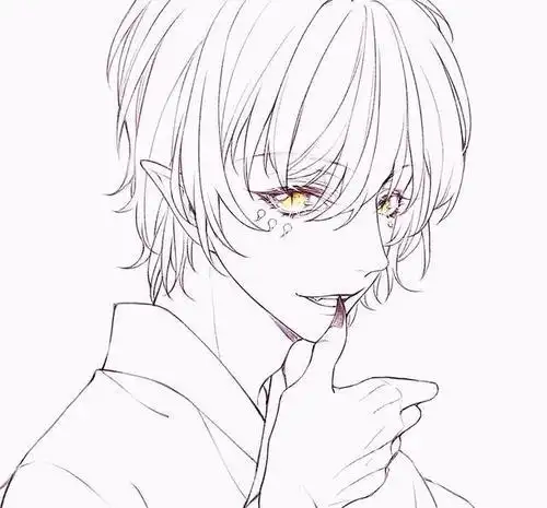 卡通帅气男生最好看的素描头像男生个性头像帅气黑白二次元图片男生简