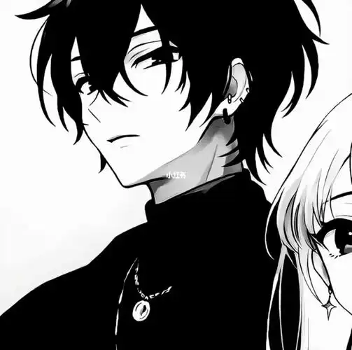 黑白动漫情侣头像7815