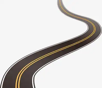 卡通弯曲的马路矢量图